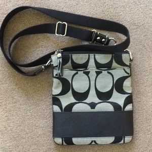 COACH CROSSBODY Never used! Canvas w patent trim!!